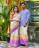 Multi-colour Couples Combo - Saree & Dhoti